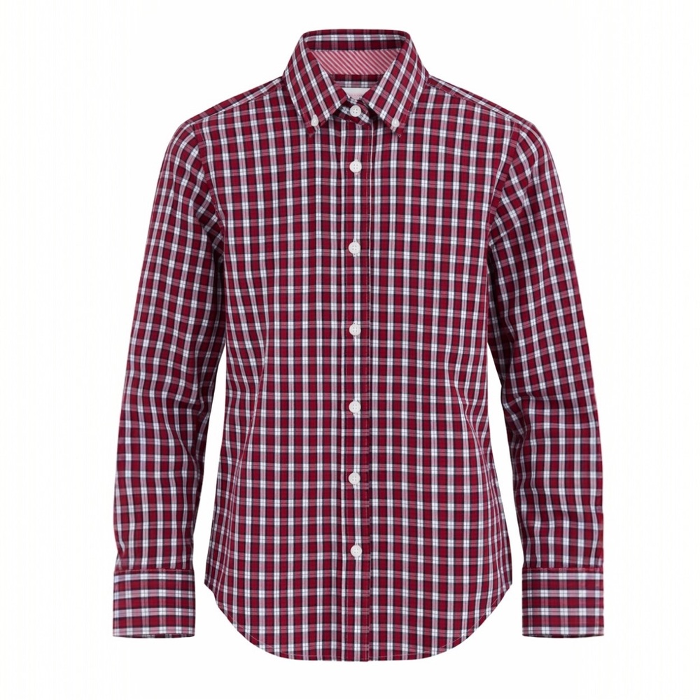 Brooks Brothers Kids Boys Red‎ Plaid Non-Iron Tailored Fit Button Down Size 6